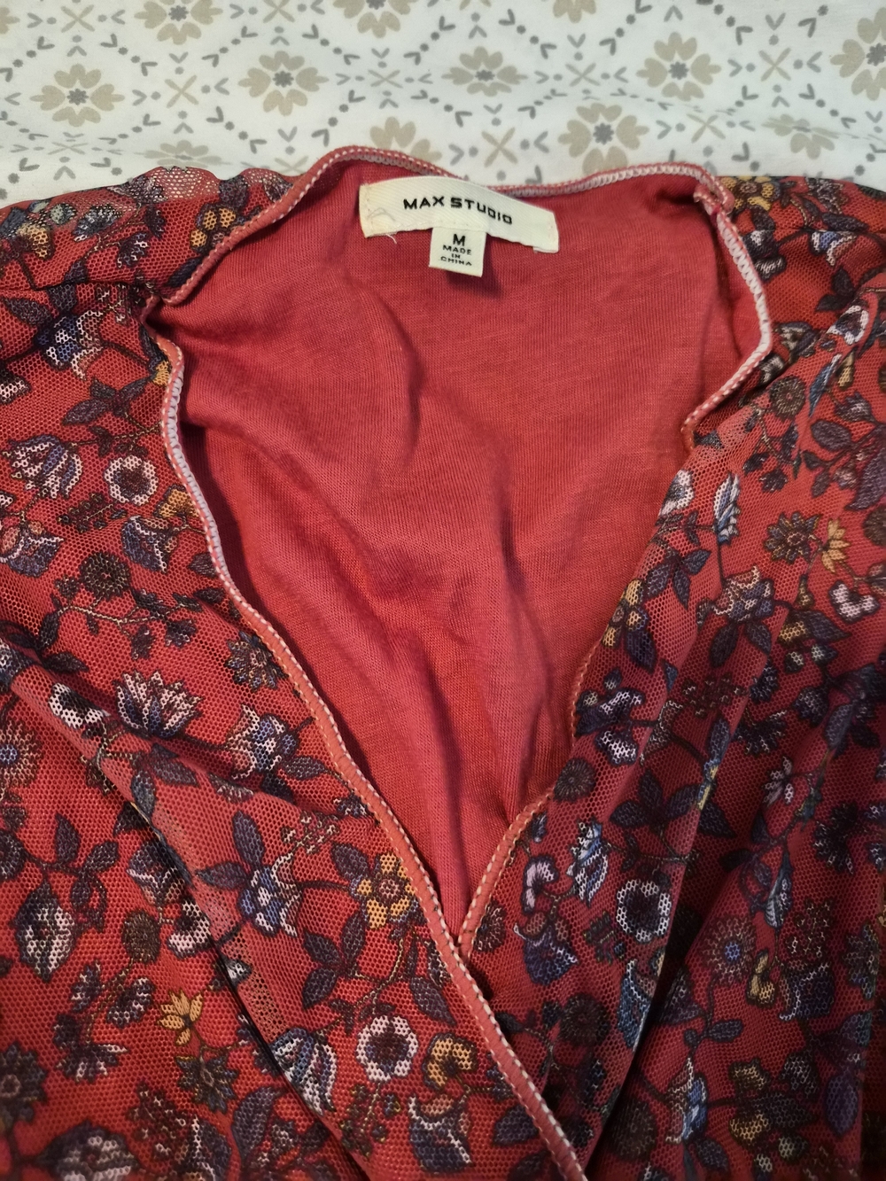 Max Studio Red Floral Tiered Maxi Dress - Picture 4 of 6